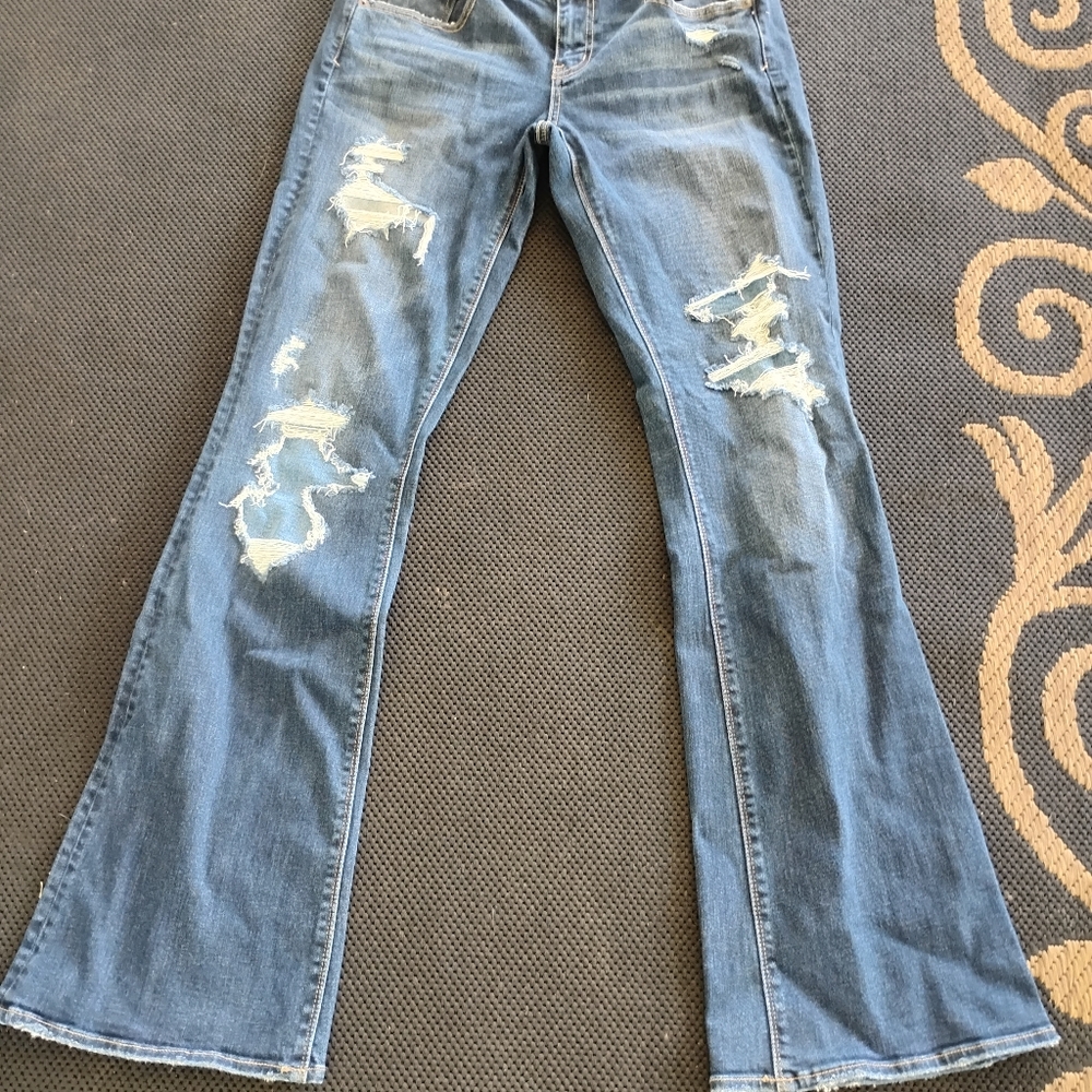American Eagle Outfitters Blue Flare Wide Leg Jeans